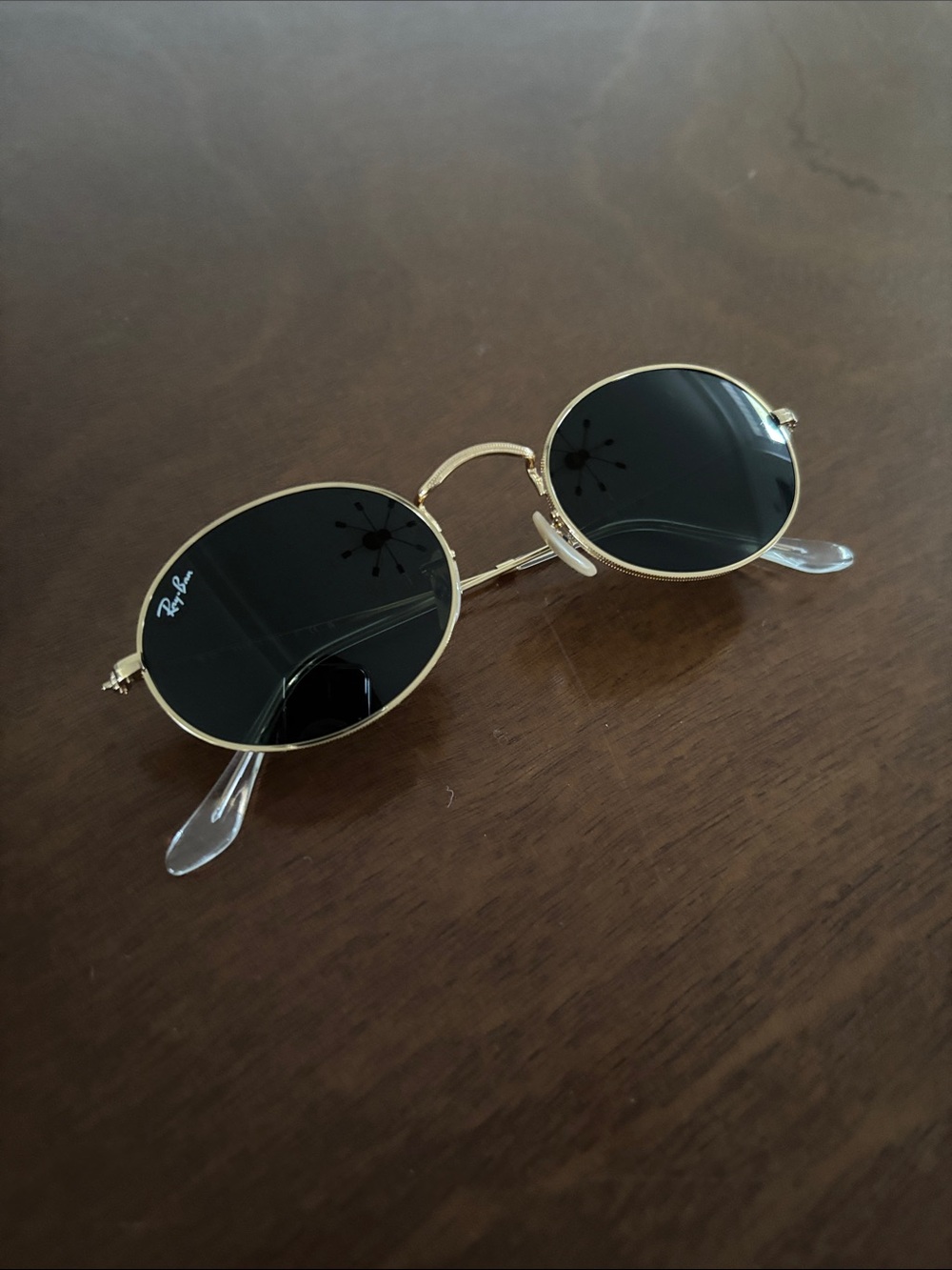 Ray-Ban Gold Frame Black Lens Oval Sunglasses - Classic Oval